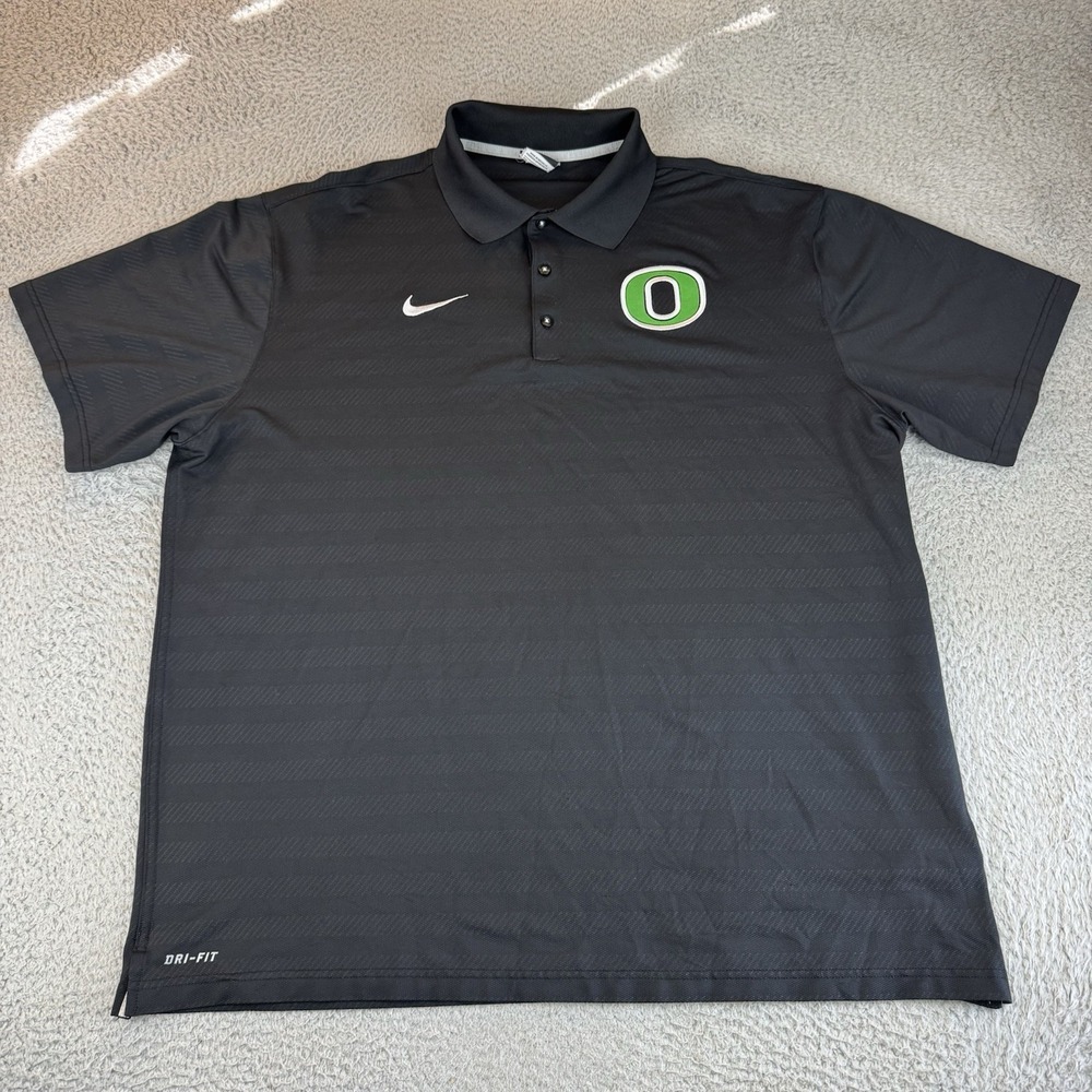 Nike Dri-Fit Oregon Ducks Polo Men's XXL Black/Green Short Sleeve Shirt
